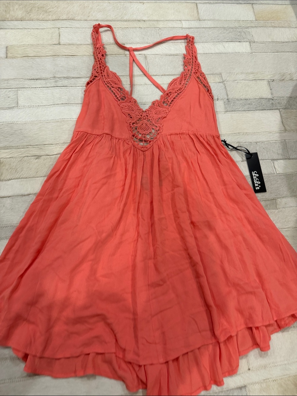 Lulus  Coral Sleeveless Layered Dress